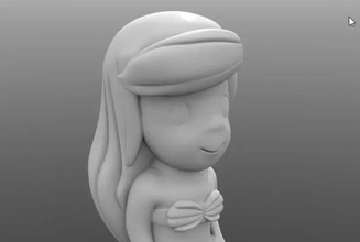 Ariel Chibi 3d baskı model üçleme karikatür Disney dekor 3dmodel 3dprint 3dp Prenses 3d print model - Mito3D