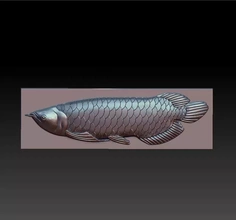 arowana fish 3d printing model - threeding decoration wall nature sculpture animal relief toy creature decor sea ornament artistic pattern carving bas-relief lucky realistic artcam goldfish 3d print model - Mito3D