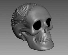 artistic skull art 3D printing model, file, printable design, 3d print, Skull, art, Artec 3d print model - Mito3D