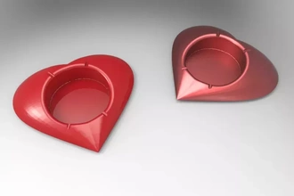 ashtray heart 3d printing model - threeding 3d print model - Mito3D