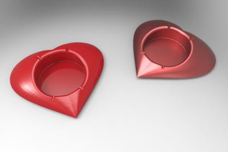 ashtray heart home office & garden 3D printing model, file, printable design, 3d print, Ashtray 3d print model - Mito3D