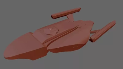 assault ship continent 3d printing model - threeding spaceship 3d print model - Mito3D
