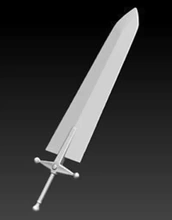 asta épée démon tueur 3d impression modèle trio noir anime trèfle 3d print model - Mito3D