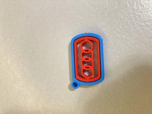 audi anahtar yüzük yazdır in yer 3d baskı model üçleme etiketleri kulp destek zincir renkli kei yeri 3d print model - Mito3D