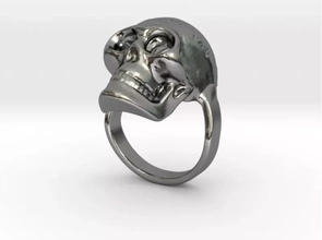 azteca cráneo anillo Talla 10 5 8 3d impresión modelo trío 3d print model - Mito3D