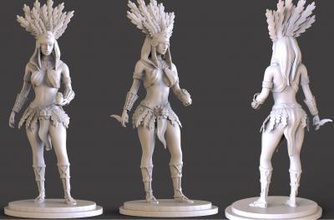 aztec woman art 3D printing model, file, printable design, 3d print, aztec,woman,sexy,mexican,native,girl,sculpture 3d print model - Mito3D