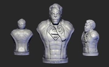 mala kent art 3D modelo de impresión, la impresión en archivo, imprimibles 3D, diseño 3d, el Cómic,el busto,superman, 3d print model - Mito3D