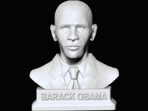 barack obama busto art 3D modelo de impresión, la impresión en archivo, imprimibles 3D, diseño 3d, barack,obama,presidente estados unidos,de américa,de busto,la escultura 3d print model - Mito3D