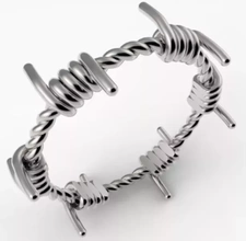 barbelé câble bague 3d impression modèle trio bijoux anneaux unique bande câblage 3d print model - Mito3D