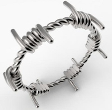 anillo de alambre púas la moda 3D modelo impresión, impresión en archivo, imprimibles 3D, diseño 3d, anillo, anillos, banda, wirework, joyas, único 3d print model - Mito3D