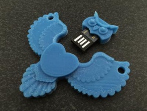 barney data owl pendant electronic & technology 3D printing model, file, printable design, 3d print, owl,pendant,data,SD_Card,USB 3d print model - Mito3D