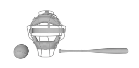 base ball joueur tenue 3d impression modèle trio 3d print model - Mito3D