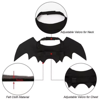 batcat wings 3d printing model cat halloween wing pet vampire dog silhouette cape cosplay props 3d print model - Mito3D