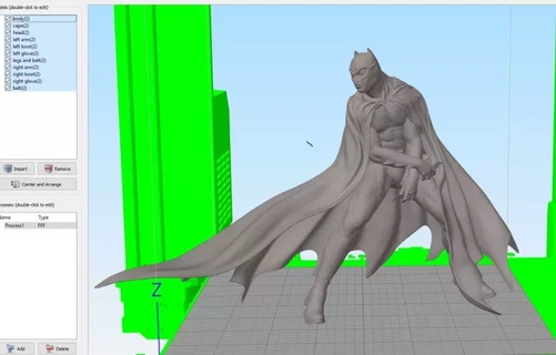 batman écoulement cap battre pose Divisé clé ds 3d impression modèle 3d print model - Mito3D