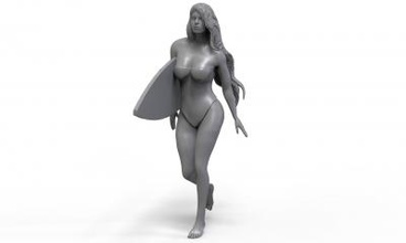 beach girl art 3D printing model, file, printable design, 3d print, beach,girl,woman,sexy 3d print model - Mito3D