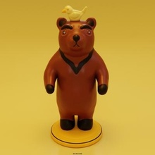 orso uccello arte giocattolo scultura 3d print model - Mito3D