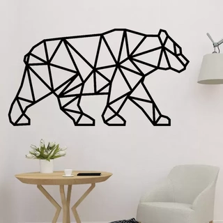 Urso poligonal parede arte 2d 3d impressão modelo decoração painel 3d print model - Mito3D