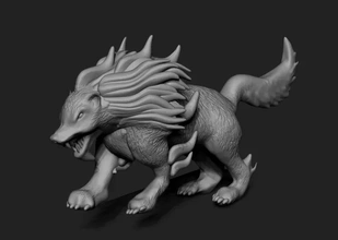 beast 3d printing model - threeding sculpture statue monster creature wolf 3d print model - Mito3D