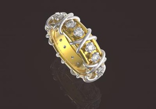 bella femmina ring in 3d il modello di stampa moda La 3D, modello, file 3D stampabile la progettazione, 3d, gioielli lusso platino gioiello oro argento brillante anello con diamante della sterlina fidanzamento diamant preziosa ricchezza anelli 3d print model - Mito3D