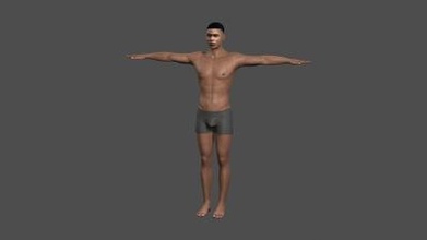 beautiful man -3d character art 3D printing model, file, printable design, 3d print, pbr, character, skeleton, rigged, unreal, engine, t, walk, animated, unity, man, guy, woman, person, young, body, people, pose, male 3d print model - Mito3D