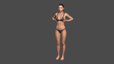 belle femme 3d personnage art 3D impression modèle fichier imprimable conception pbr squelette gréé irréel moteur 3d print model - Mito3D
