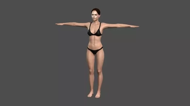 güzel Kadın 3d karakter baskı model üçleme vücut adam iskelet erkek motor insanlar animasyonlu kişi poz insan genç yürümek birlik pbr hileli 3d print model - Mito3D