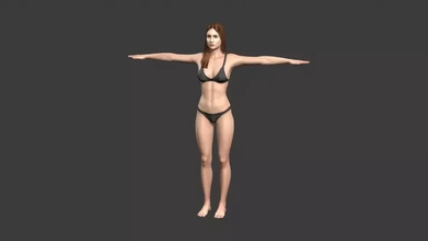 beautiful woman -rigged 3d characte printing model - threeding body man skeleton male character engine people animated person pose guy young walk unity pbr rigged unreal 3d print model - Mito3D