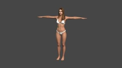 beautiful woman -rigged 3d character art 3D printing model, file, printable design, print, pbr, character, skeleton, rigged, unreal, engine, t, walk, animated, unity, man, guy, woman, person, young, body, people, pose, male 3d print model - Mito3D