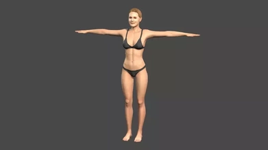 beautiful woman -rigged 3d character printing model - threeding body man skeleton male engine people animated person pose guy young walk unity pbr rigged unreal 3d print model - Mito3D