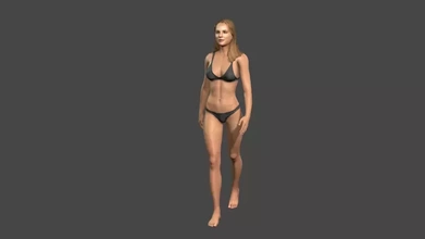 lindo mulher rigged 3d personagem impressão modelo trio corpo homem esqueleto masculino motor animado pessoa pose cara jovem caminhar unidade pbr 3d print model - Mito3D