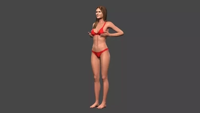 lindo mulher 13 manipulado 3d personagem impressão modelo trio corpo homem esqueleto masculino motor animado pessoa pose cara jovem caminhar unidade 3d print model - Mito3D