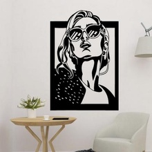 beautiful woman 2d panel art girl design wall decor decoration sculpture frame 3d print model - Mito3D