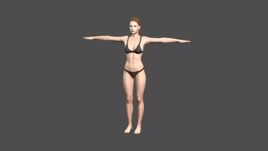 güzel Kadın 3d karakter low poly baskı model üçleme vücut adam iskelet erkek motor insanlar animasyonlu kişi poz insan genç yürümek birlik pbr 3d print model - Mito3D