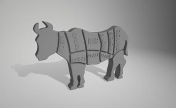 tagli di carne manzo giochi dei giocattoli & hobby La stampa 3D, modello, file 3D stampabile la progettazione, 3d, , animali 3d print model - Mito3D