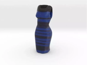 noir bleu robe meme 3d impression modèle trio mode femme 3d print model - Mito3D