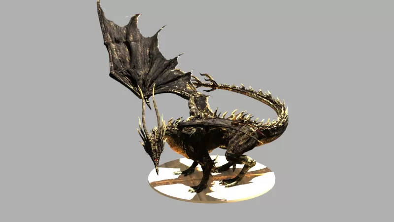 black dragon kalameet dark souls 3d printing model - threeding dinosaur toy game printable creature fantasy print character 3dprintable lowpoly lizard darksouls darksoulboardgame bloodbourne sekiro enemy blackdragonkalameet 3D print model - Mito3D