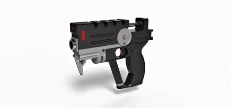 blaster korben dallas movie element 3d printing model - threeding military weapon pistol gun cosplay prop firearm replica fifthelement 5element 3d print model - Mito3D
