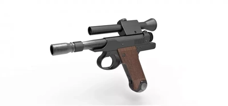 desintegrador pistola cara duna mandaloriano 3d impresión modelo trío arma juguete estrella imprimible película guerras ciencia ficción guerra Galaxias cosplay apuntalar fuego réplica 3d print model - Mito3D