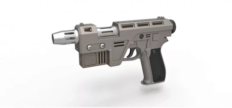 blaster pistol glie-44 movie star wars jedi 2017 3d printing model - threeding toy printable gun print scifi starwars cosplay prop firearm replica sidearm blasterpistol finnblaster glie44 3d print model - Mito3D