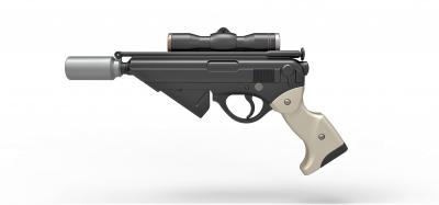 blaster pistol night sniper x-8 star wars toys games & hobby 3D printing model, file, printable design, 3d print, Blaster, pistol, blasterpistol, weapon, gun, scifi, NightSniper, X8, blasterX8, StarWars, cosplay, replica, toy, printable, battlefront, 3d print model - Mito3D