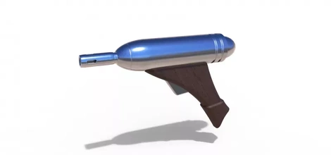 desintegrador pistola q2 película estrella guerras episodio 1 fantasma amenaza 3d impresión modelo trío arma juguete imprimible reina ciencia ficción 3d print model - Mito3D