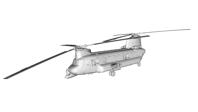 boeing ch 47 chinook helicóptero 3d impressão modelo trio 3D print model - Mito3D