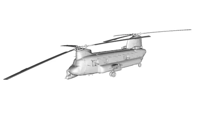 boeing ch 47 chinook helicóptero 3d impressão modelo trio 3d print model - Mito3D