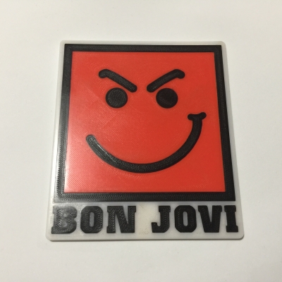 bon jovi 'have nice day' logo coaster home office & garden 3D printing model, file, printable design, 3d print, Coaster,music,BonJovi,Jon,NewJersey,Rock,ClassicRock 3D print model - Mito3D