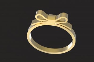 bowknot ring 3d print model fashion 3D printing model, file, printable design, print, gold jewelry luxury elegant precious silver sterling beautiful jewellery female rings girl children lovely superb graceful delicate 3d print model - Mito3D