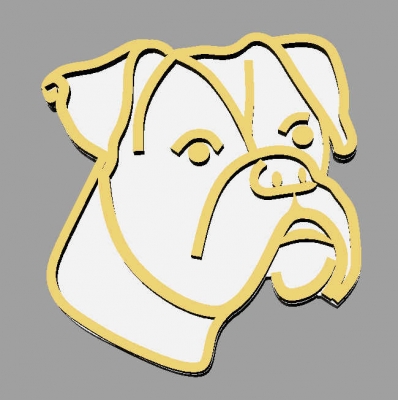 boxer dog fashion 3D printing model, file, printable design, 3d print, boxer, dog,zlatnictvi-aa, pendant 3D print model - Mito3D