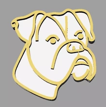 boxer dog 3d printing model - threeding pendant zlatnictvi-aa 3d print model - Mito3D