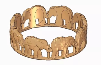 bracelet l'éléphant 3d impression modèle trio 3d print model - Mito3D