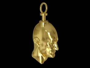 brain gears 3d printing model - threeding head pendant jewelry gold 3d print model - Mito3D