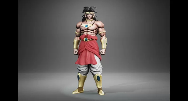 broly classique 3d impression modèle trio mots clés dragon ball goku 3d print model - Mito3D